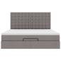 Preview: Ottoman-Bett mit Matratze & LEDs Taupe 160x200 cm Stoff