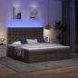 Preview: Ottoman-Bett mit Matratze & LEDs Dunkelbraun 180x200 cm Stoff
