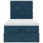 Preview: Ottoman-Bett mit Matratzen & LEDs Dunkelblau 90x190 cm Samt