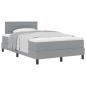 Preview: Boxspringbett mit Kopfteil Hellgrau 120 x 200 cm Stoff