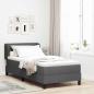 Preview: ARDEBO.de - Boxspringbett mit Kopfteil Dunkelgrau 90 x 200 cm Stoff