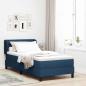 Preview: ARDEBO.de - Boxspringbett mit Kopfteil Blau 90 x 200 cm Stoff
