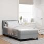 Preview: ARDEBO.de - Boxspringbett mit Matratze Hellgrau 100 x 200 cm Stoff