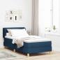 Preview: ARDEBO.de - Boxspringbett mit Matratze mit Kopfteil Blau 90 x 190 cm Stoff