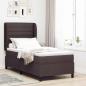 Preview: ARDEBO.de - Boxspringbett mit Matratze Dunkelbraun 100 x 200 cm Stoff