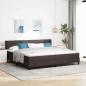 Preview: ARDEBO.de - Boxspringbett mit Kopfteil Dunkelbraun 200 x 200 cm Stoff