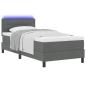 Preview: Boxspringbett mit Kopfteil Dunkelgrau 100 x 200 cm Stoff