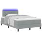 Preview: Boxspringbett mit Matratze mit LED Hellgrau 120 x 190 cm Stoff