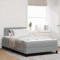 Preview: ARDEBO.de - Boxspringbett mit Matratze mit LED Hellgrau 120 x 200 cm Stoff