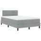 Preview: Boxspringbett mit Matratze mit LED Hellgrau 120 x 200 cm Stoff
