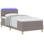 Preview: LED Boxspringbett mit Kopfteil Taupe 90 x 200 cm Stoff