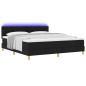 Preview: LED Boxspringbett mit Kopfteil Schwarz 180 x 200 cm Stoff