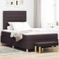 Preview: ARDEBO.de - Boxspringbett mit Kopfteil Dunkelbraun 200 x 120 cm Stoff