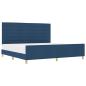 Preview: Bettgestell mit Kopfteil Blau 200 x 200 cm Stoff
