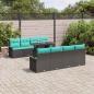 Preview: ARDEBO.de - Gartensofa-set 9 stk. 8-Sitzer Schwarz Poly-Rattan