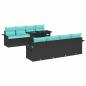 Preview: Gartensofa-set 9 stk. 8-Sitzer Schwarz Poly-Rattan