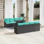 Preview: Gartensofa-set 9 stk. 8-Sitzer Schwarz Poly-Rattan