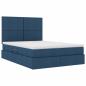 Preview: LED-Speicherbett mit Matratze Blau 140 x 190 cm Stoff