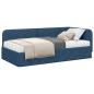 Preview: Eckbettgestell Blau 90 x 200 cm Stoff