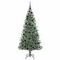 Preview: Künstlicher Weihnachtsbaum beschneit mit LED Licht 180 cm
