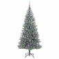 Preview: Künstlicher Weihnachtsbaum beschneit mit LED Licht 180 cm