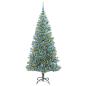 Preview: Künstlicher Weihnachtsbaum beschneit mit LED Licht 180 cm