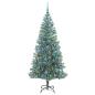 Preview: Künstlicher Weihnachtsbaum beschneit mit LED Licht 180 cm