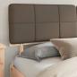 Preview: Bettgestell mit gepolstertem Kopfteil Taupe 200 x 200 cm