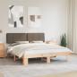 Preview: ARDEBO.de - Bettgestell mit gepolstertem Kopfteil Taupe 180 x 200 cm