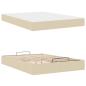 Preview: Bettgestell mit Matratze 2 Stk. Creme Stoff