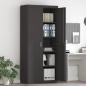 Preview: ARDEBO.de - Aufbewahrungsschrank Schwarz 90 x 40 x 200 cm Stahl