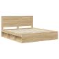 Preview: Bettrahmen Sonoma-Eiche 200 x 200 cm Holzwerkstoff