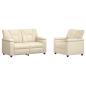 Preview: Sofa-Set 2 pcs Creme Kunstleder
