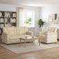 Preview: ARDEBO.de - Sofa-Set 2 pcs Creme Kunstleder