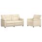Preview: Sofa-Set 2 pcs Creme Kunstleder