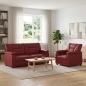 Preview: ARDEBO.de - Sofa-Set 2 pcs Weinrot Kunstleder