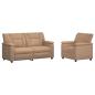 Preview: Sofa-Set 2 pcs Cappuccino Kunstleder