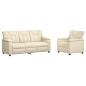 Preview: Sofa-Set 2 pcs Creme Kunstleder