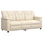 Preview: Sofa-Set 3 pcs Creme Kunstleder