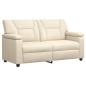 Preview: Sofa-Set 3 pcs Creme Kunstleder