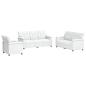 Preview: Sofa-Set 3 pcs Weiß Kunstleder