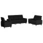 Preview: Sofa-Set 3 pcs Schwarz Stoff