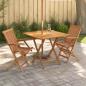 Preview: ARDEBO.de - 3-teiliges klappbares Garten Bistro Set 3 stk. Natur