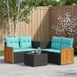 Preview: ARDEBO.de - Sofa Set 6 stk. Schwarz und Blau 55 x 55 x 37 cm