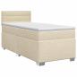 Preview: Boxspringbett mit Matratze mit Kopfteil Creme 90 x 190 cm Stoff