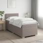 Preview: ARDEBO.de - Boxspringbett mit Matratze mit Kopfteil Taupe 90 x 200 cm Stoff