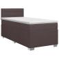 Preview: Boxspringbett mit Matratze Dunkelbraun 100 x 200 cm Stoff