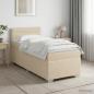 Preview: ARDEBO.de - Boxspringbett mit Matratze Creme 100 x 200 cm Stoff