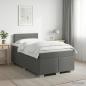 Preview: ARDEBO.de - Boxspringbett mit Matratze Dunkelgrau 120 x 190 cm Stoff