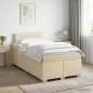 Preview: ARDEBO.de - Boxspringbett mit Matratze Creme 120 x 190 cm Stoff